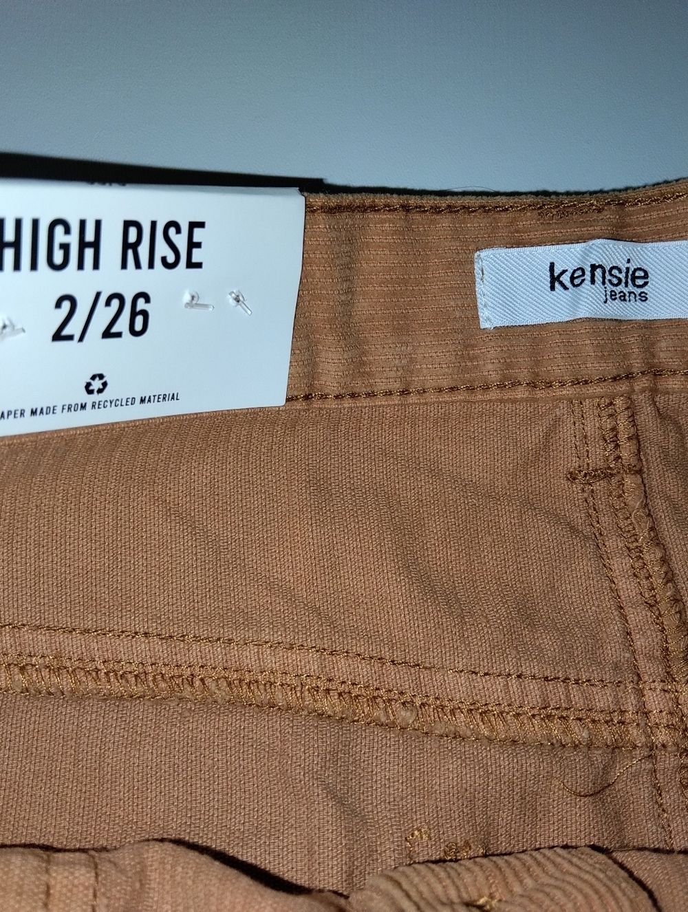 Kensie Women's Deep Camel Button-Front Look Corduroy Mini Skirt New Size 2/26 - Picture 3 of 5
